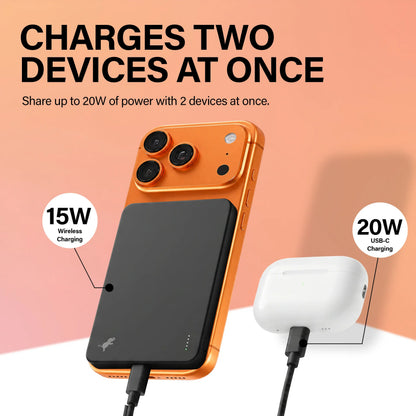 Nimble CHAMP Wireless 5K Magnetic Portable Charger - Ultra-Thin Design - Safe and Eco-Friendly - Fast 15W Wireless Charging - Airline Approved
