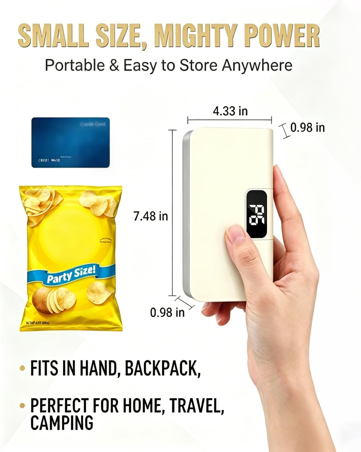 Rechargeable Mini Bag Sealer with Cutter and Magnet - Portable Heat Seal Machine for Mylar and Chip Bags - Handheld Plastic Bag Sealer (White)