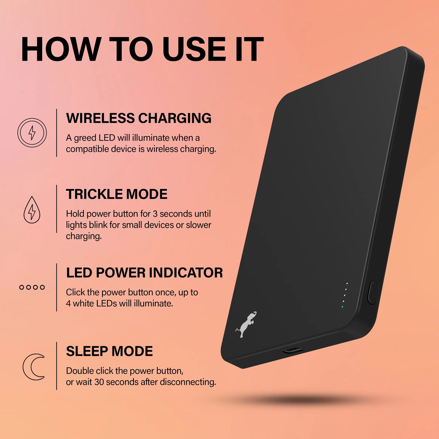 Nimble CHAMP Wireless 5K Magnetic Portable Charger - Ultra-Thin Design - Safe and Eco-Friendly - Fast 15W Wireless Charging - Airline Approved