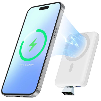 Podoru 10000mAh Magnetic MagSafe Portable Charger - 15W Wireless & 20W PD Fast Charging Battery Pack with LED Display, Compatible with iPhone 17/16/15/14/13/12, Smartphones & Earbuds