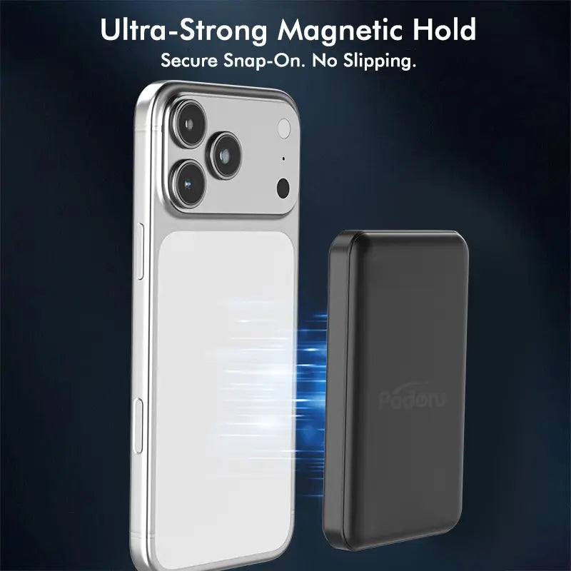 Podoru 10000mAh Magnetic MagSafe Portable Charger - 15W Wireless & 20W PD Fast Charging Battery Pack with LED Display, Compatible with iPhone 17/16/15/14/13/12, Smartphones & Earbuds